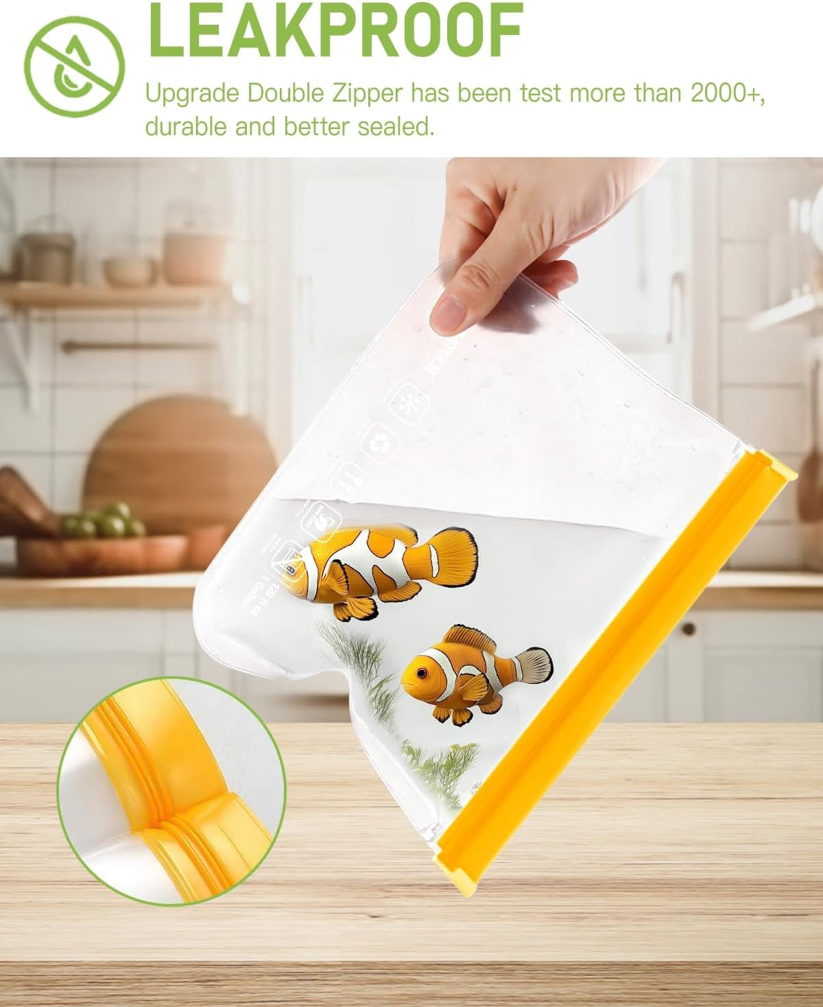 Reusable Food Storage Bags,20 Pack BPA Free PEVA Resuable Freezer Bags,Resable Gallon Bags, Reusable Sandwish Bags, Silicone Food Bags for Women, Men and Kids