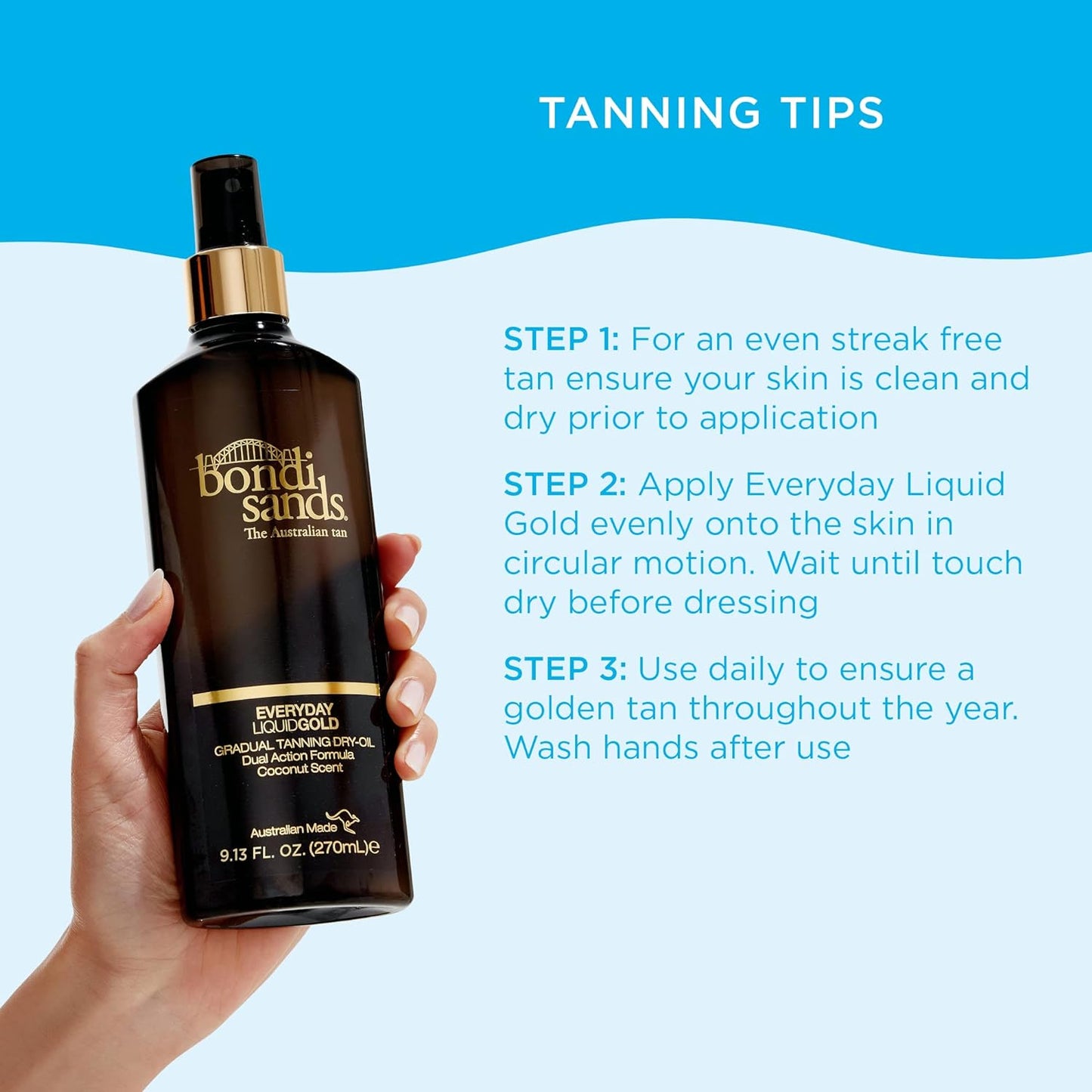 Liquid Gold Coconut Scent Gradual Tanning Dry Oil 270 Ml